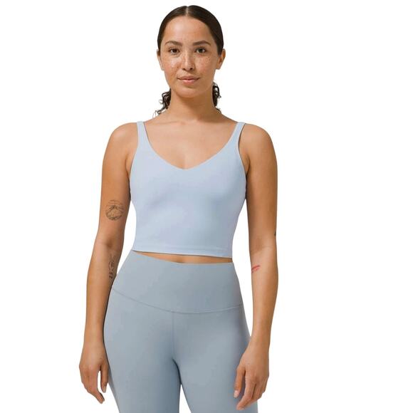 Lululemon Align Tank Top Blue Linen Built-In Shelf Bra Size 8 - Picture 3 of 9